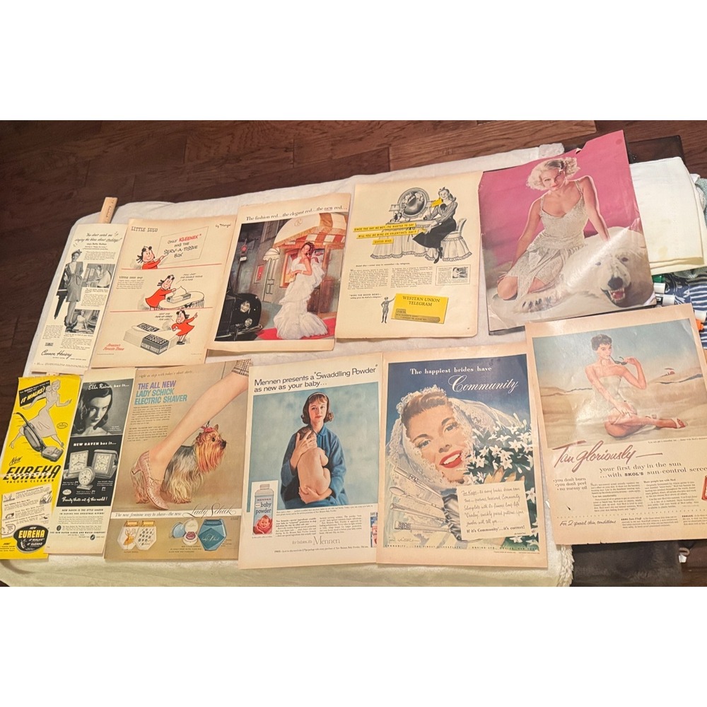 Life magazine 1940s Print Ads Jean Harlow Remington Little Lulu Eureka